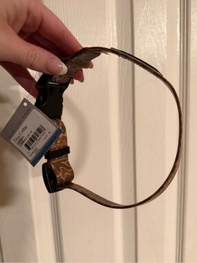 Adjustable Brown Camo Dog Collar with Quick-Release Buckle